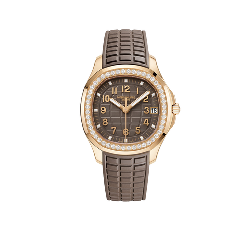 Aquanaut Luce 39mm 5268/200R-010 Rose Gold Taupe Brown Dial Diamond Bezel