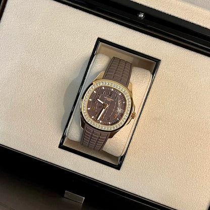Aquanaut Luce 39mm 5268/200R-010 Rose Gold Taupe Brown Dial Diamond Bezel