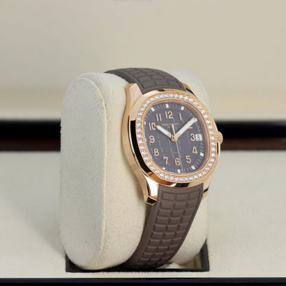 Aquanaut Luce 39mm 5268/200R-010 Rose Gold Taupe Brown Dial Diamond Bezel