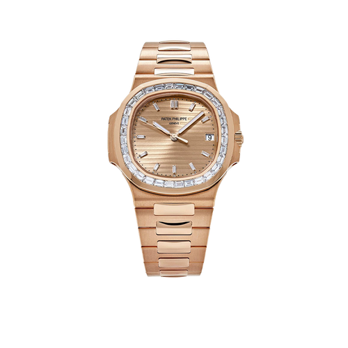 Nautilus 40mm 5723/1R-001 Rose Gold Rose-Gilt Dial Baguette Diamond Bezel