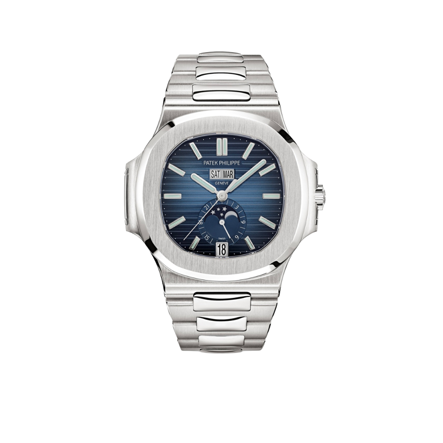 Nautilus 40mm 5726/1A-014 Annual Calendar Moon Phases Stainless Steel Blue Dial