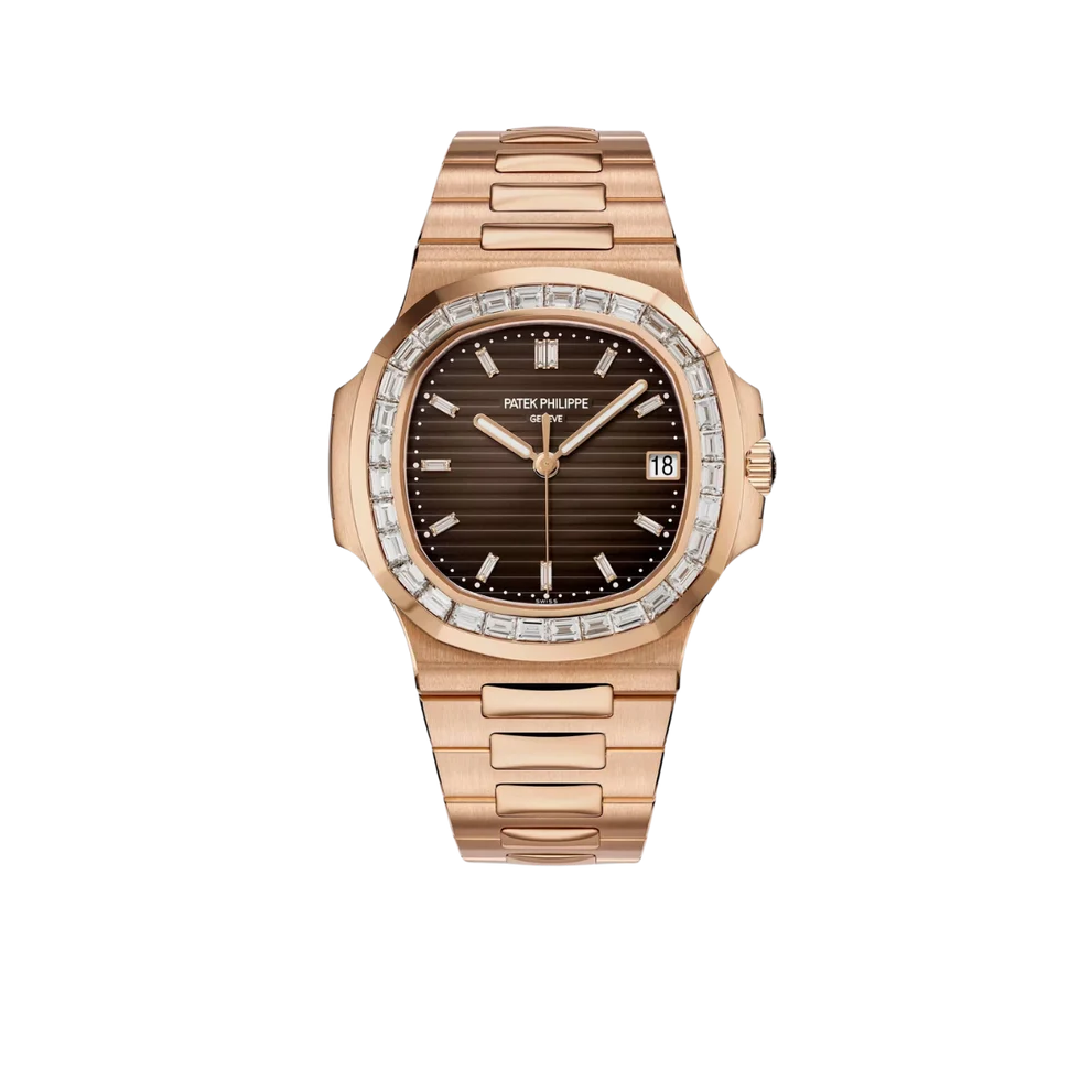 Nautilus Joaillerie 40mm 5723/1R-010 Rose Gold Brown Dial Diamond Bezel