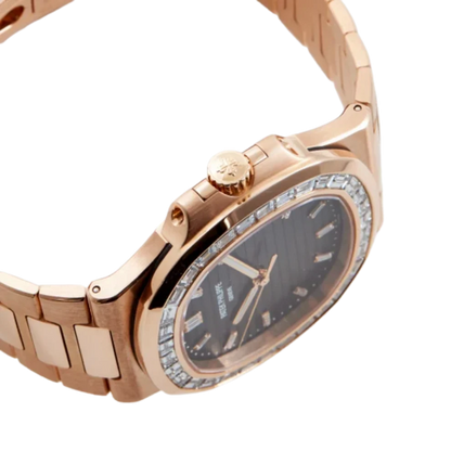 Nautilus Joaillerie 40mm 5723/1R-010 Rose Gold Brown Dial Diamond Bezel