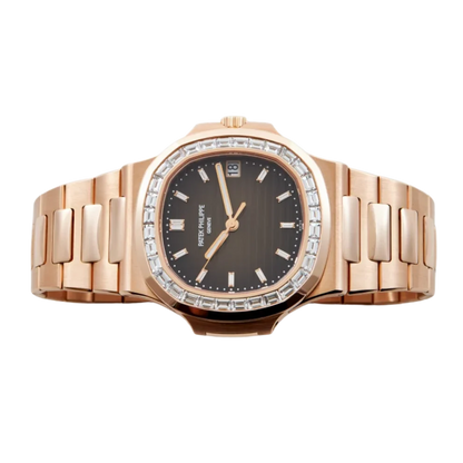 Nautilus Joaillerie 40mm 5723/1R-010 Rose Gold Brown Dial Diamond Bezel