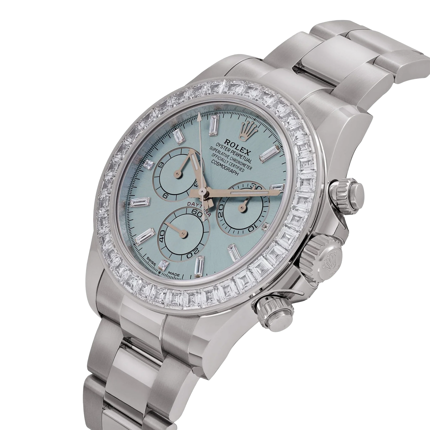 Daytona 126576TBR Platinum Ice Blue Diamond Dial Diamond Bezel