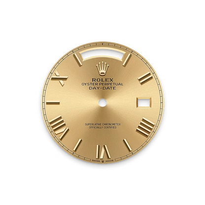 Day-Date 40 228348RBR Yellow Gold Diamond Bezel Champagne Roman Dial