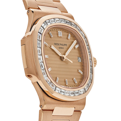 Nautilus 40mm 5723/1R-001 Rose Gold Rose-Gilt Dial Baguette Diamond Bezel