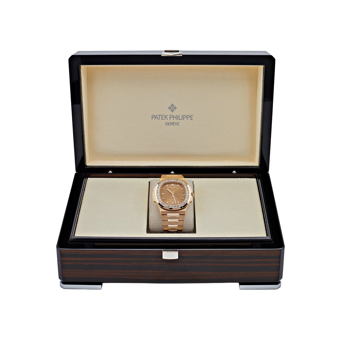 Nautilus 40mm 5723/1R-001 Rose Gold Rose-Gilt Dial Baguette Diamond Bezel