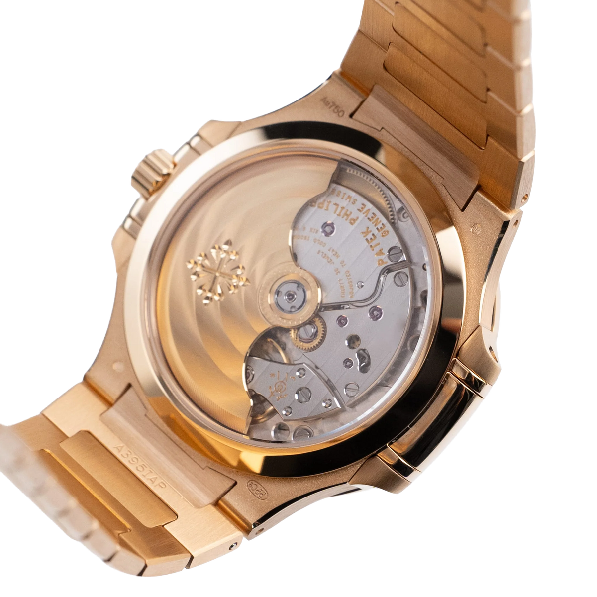 Nautilus Ladies 35mm 7118/1200R-010 Rose Gold Golden Dial Diamond Bezel