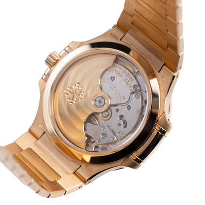 Nautilus Ladies 35mm 7118/1200R-010 Rose Gold Golden Dial Diamond Bezel