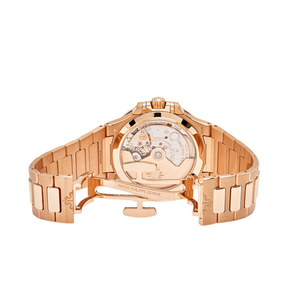 Nautilus Ladies 35mm 7118/1200R-010 Rose Gold Golden Dial Diamond Bezel
