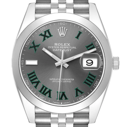 Datejust 41mm Wimbledon Dial Steel Mens Watch 126300