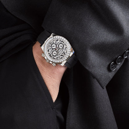 Cosmograph Daytona Eye of the Tiger 40mm 116589TBR White Gold Baguette Diamond Bezel Tiger Pavé Diamond Dial