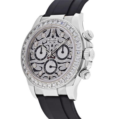 Cosmograph Daytona Eye of the Tiger 40mm 116589TBR White Gold Baguette Diamond Bezel Tiger Pavé Diamond Dial
