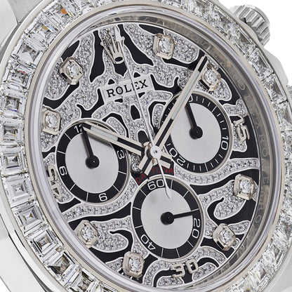 Cosmograph Daytona Eye of the Tiger 40mm 116589TBR White Gold Baguette Diamond Bezel Tiger Pavé Diamond Dial