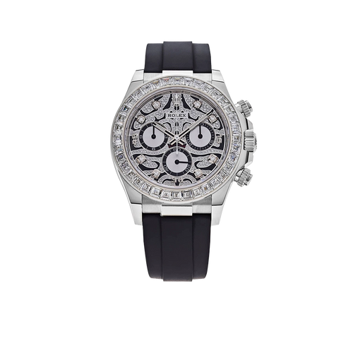 Cosmograph Daytona Eye of the Tiger 40mm 116589TBR White Gold Baguette Diamond Bezel Tiger Pavé Diamond Dial