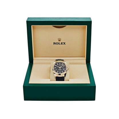 Sky-Dweller 42mm Yellow Gold Bright Black Dial 336238