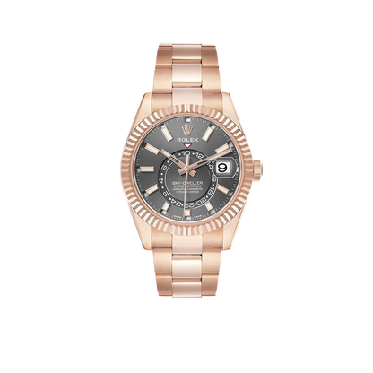 Sky-Dweller 42mm Rose Gold Slate Dial Mens Watch 326935