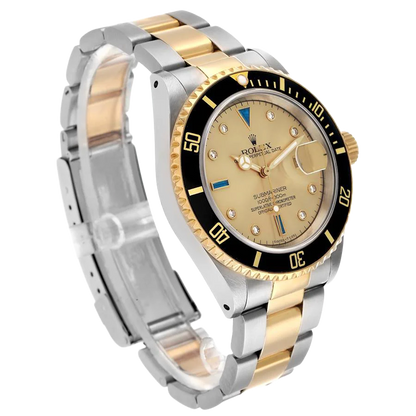 Submariner Steel Yellow Gold 40mmDiamond Serti Mens Watch 16613