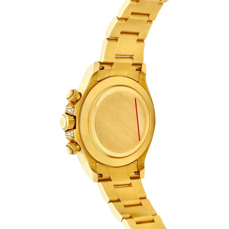Daytona 116598RBOW Rainbow Yellow Gold Black Diamond Dial Sapphire Bezel